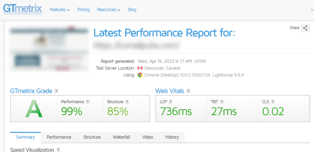 Marketing Results 21 website seo site speed grade A